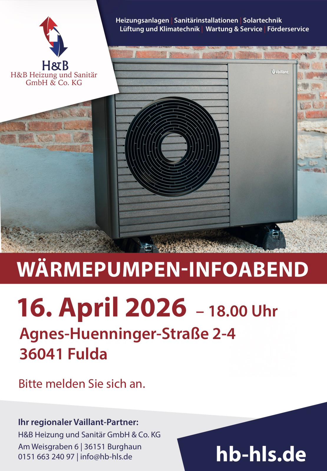 Wärmepumpen-Infoabend - 16. April 2026 - Agnes-Huenninger-Straße 2-4, 36041 Fulda